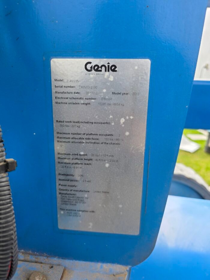 Plataforma Elevadora Articulada Genie Z40/23N 2013 Eléctrica - Image 6